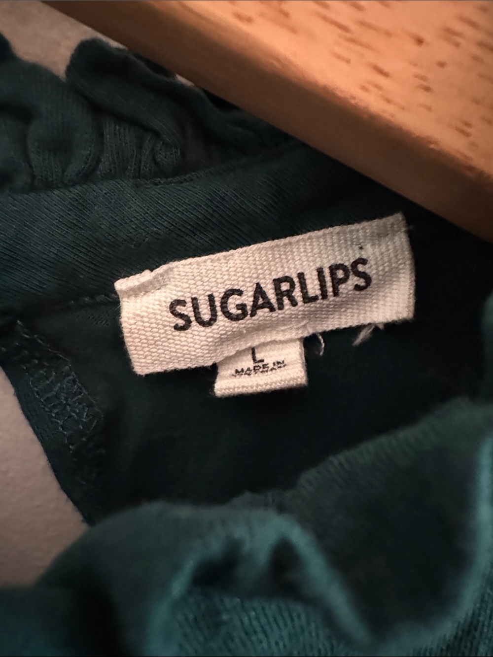 Sugarlips Ruffle Mock Neck Tank - Emerald Green - Picture 2 of 4